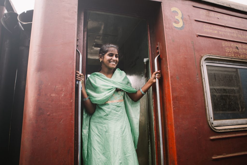 Sri Lanka sourire dans le train