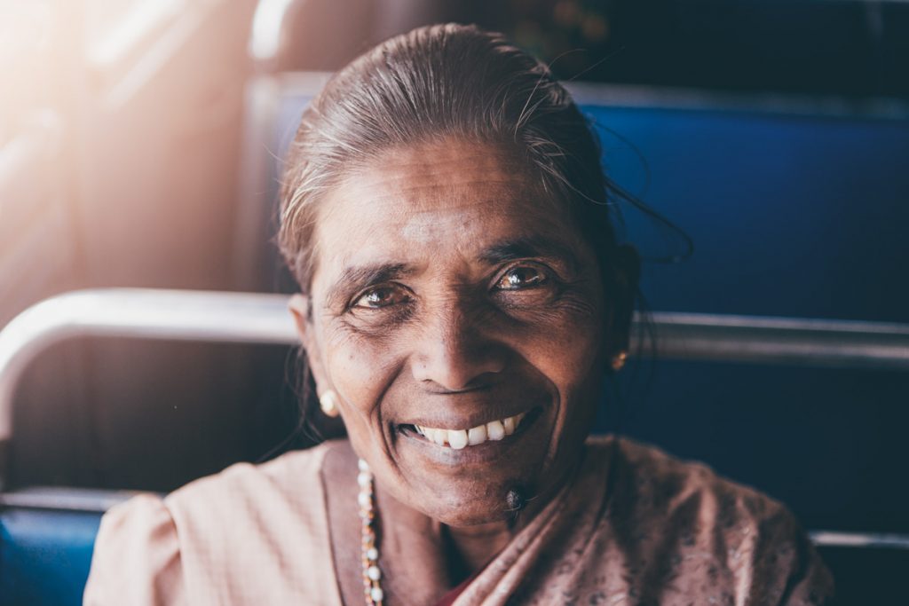 Sri Lanka sourire dans le bus